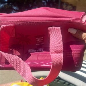 Trader Joes Pink Canvas Tote with Sturdy Straps
insulated with tags on